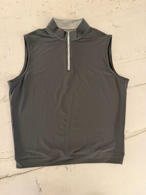 Peter Millar Quarter-Zip Pullover Vest Gray Mens Sz XL